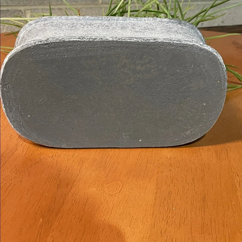 Gray Planter with Green Artificial Grass